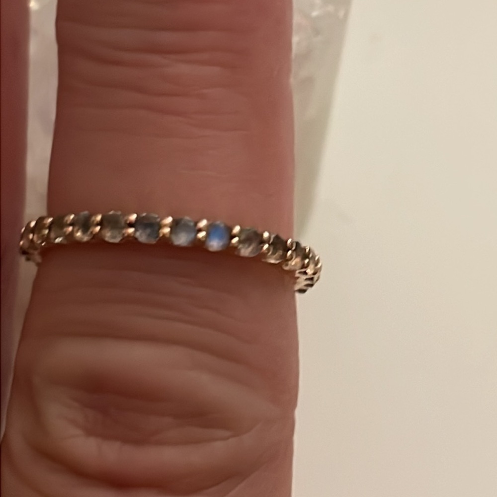 Moonstone eternity ring 14k rose gold